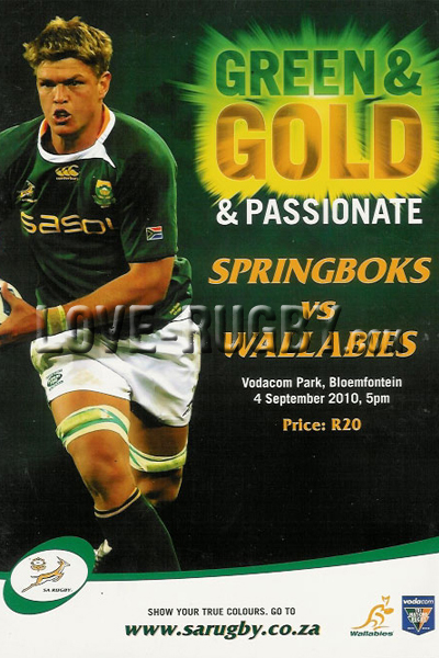 2010 South Africa v Australia  Rugby Programme